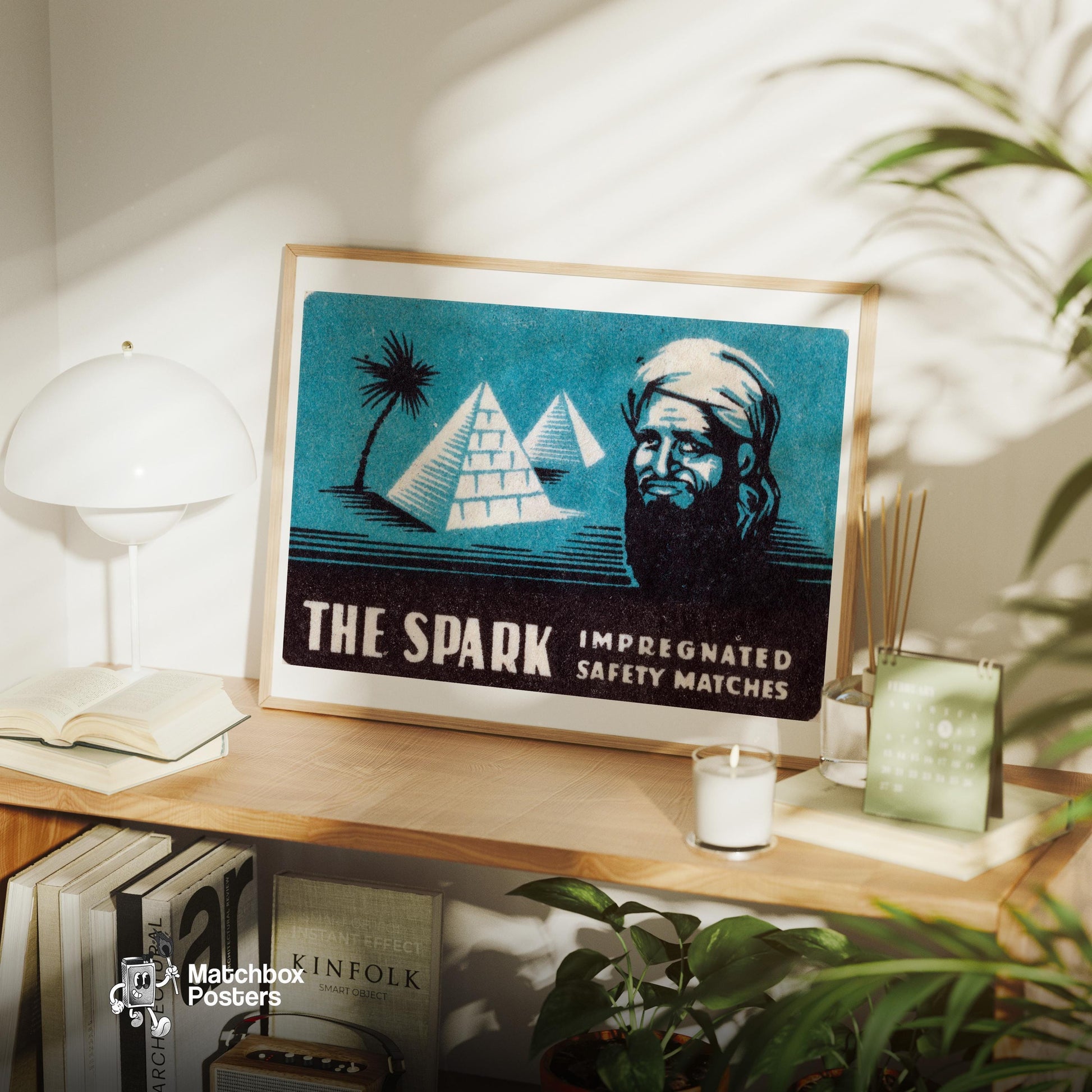 Arabian Pyramid Matches - vintage matchbox label print - office wall
