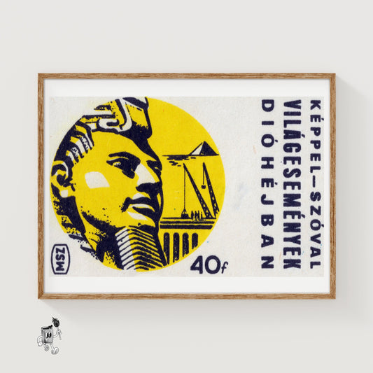 Sphinx Head - vintage matchbox label print