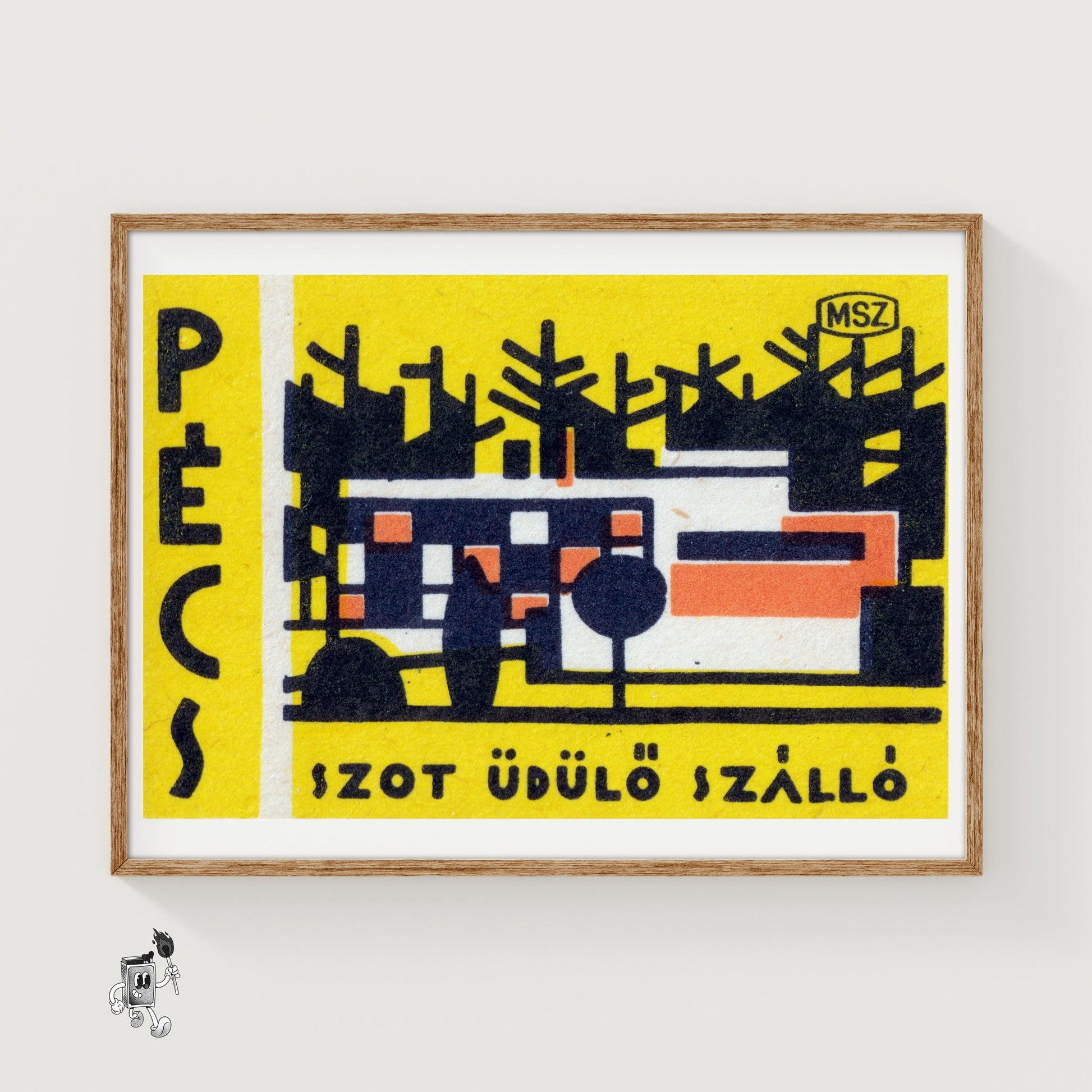 Holiday Hostel - vintage matchbox label print