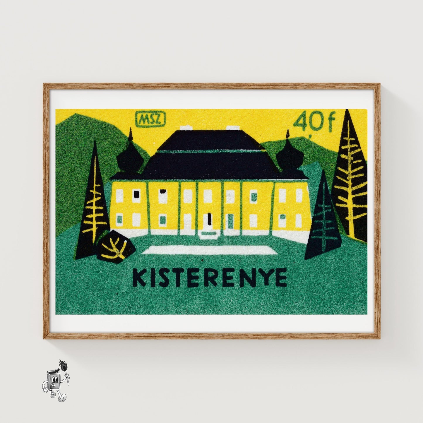Forest Hotel - vintage matchbox label print
