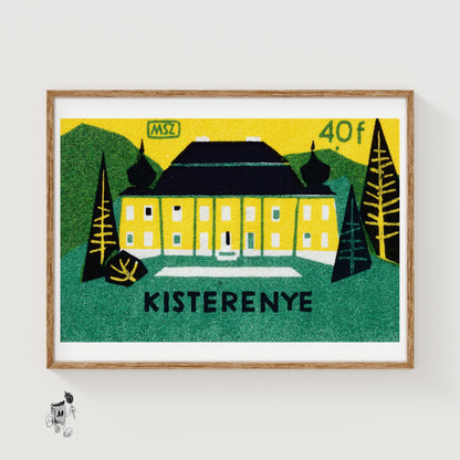 Forest Hotel - vintage matchbox label print