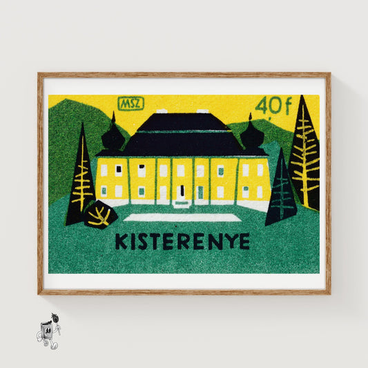 Forest Hotel - vintage matchbox label print