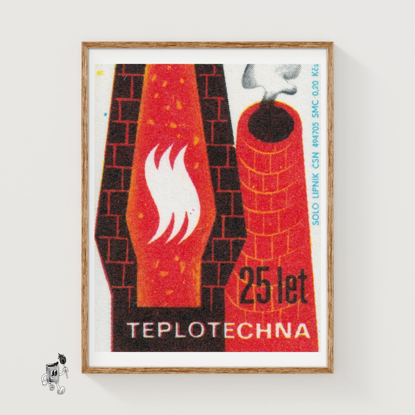 Factory Chimney - vintage matchbox label print