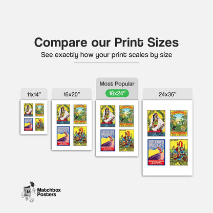 Yellow Swedishs Grid Print - vintage matchbox label print - office wall