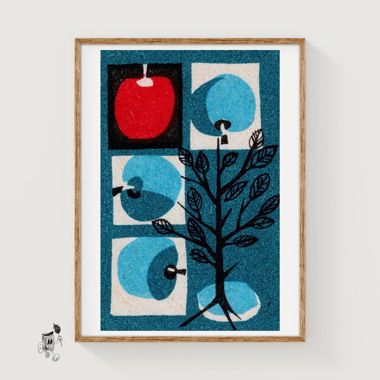 Apple Tree - vintage matchbox label print