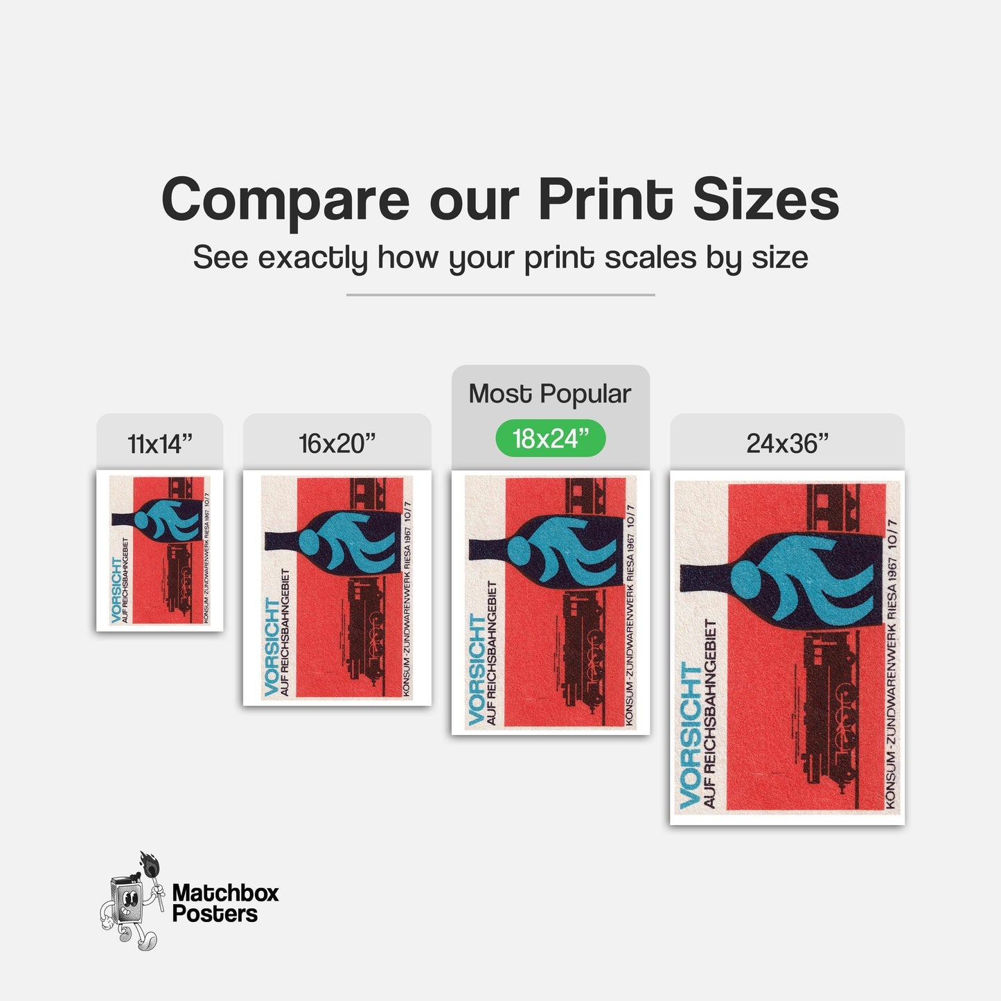 Train Silhouette - vintage matchbox label print - gallery wall preview
