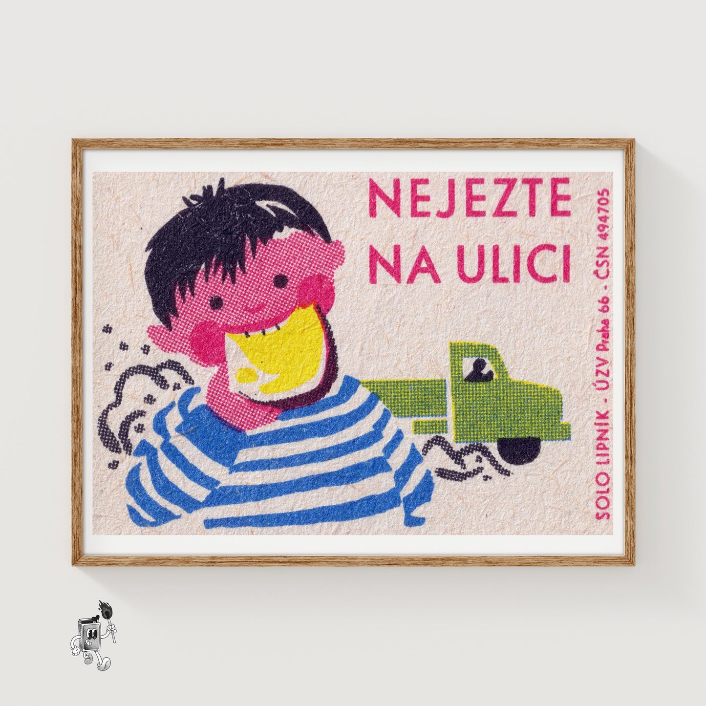 Cartoon Child - vintage matchbox label print