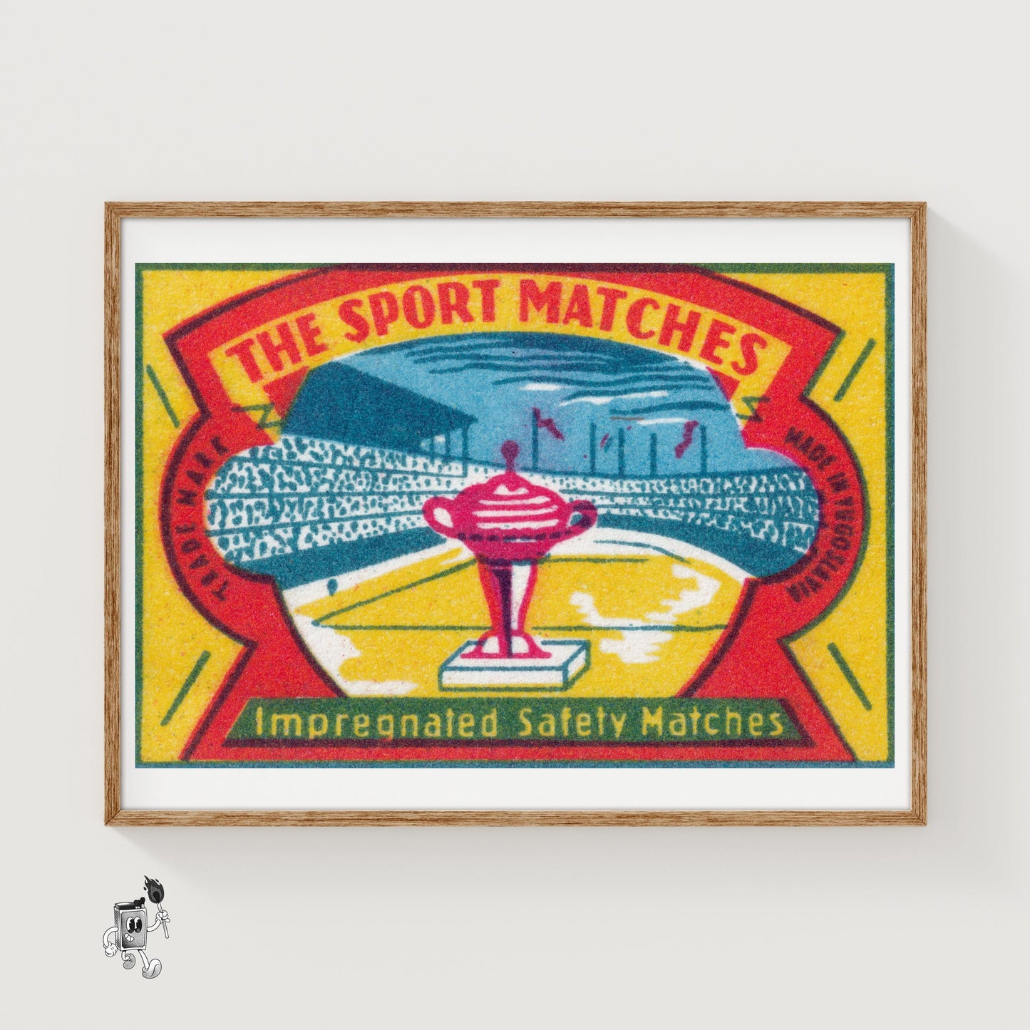Trophy - vintage matchbox label print