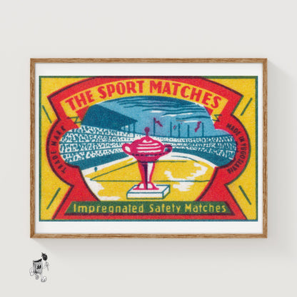 Trophy - vintage matchbox label print