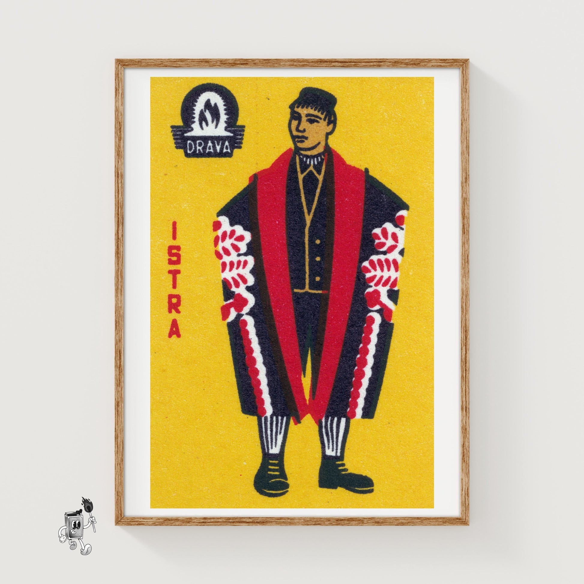 Istra Man - vintage matchbox label print