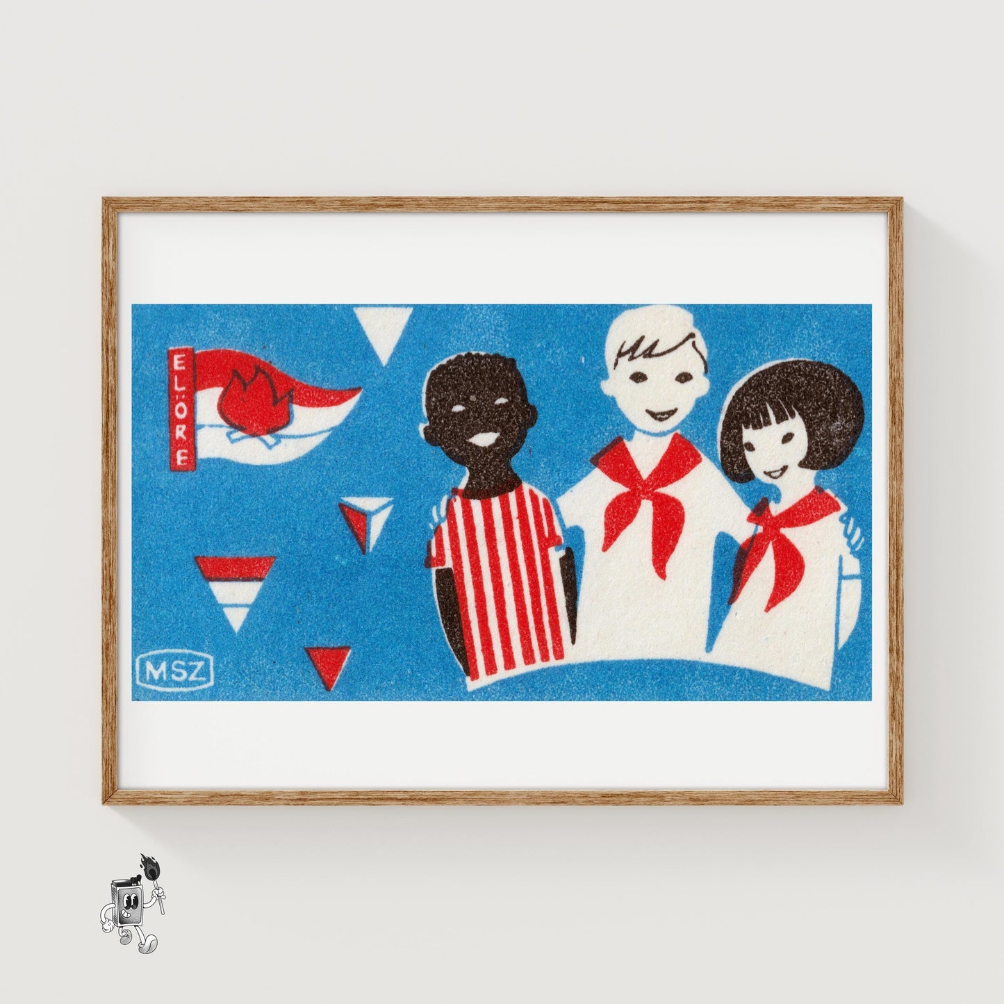 Hungarian Scouts - vintage matchbox label print