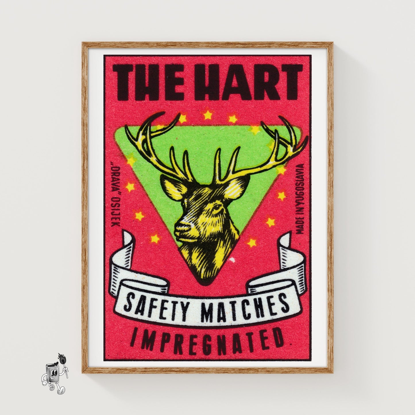 Deer Head - vintage matchbox label print