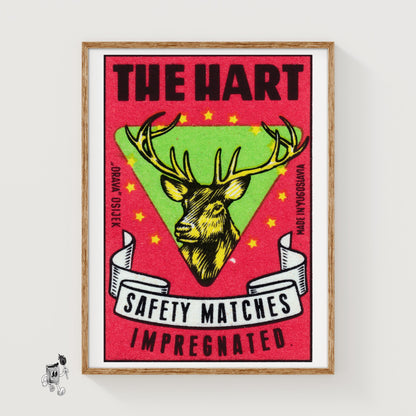 Deer Head - vintage matchbox label print