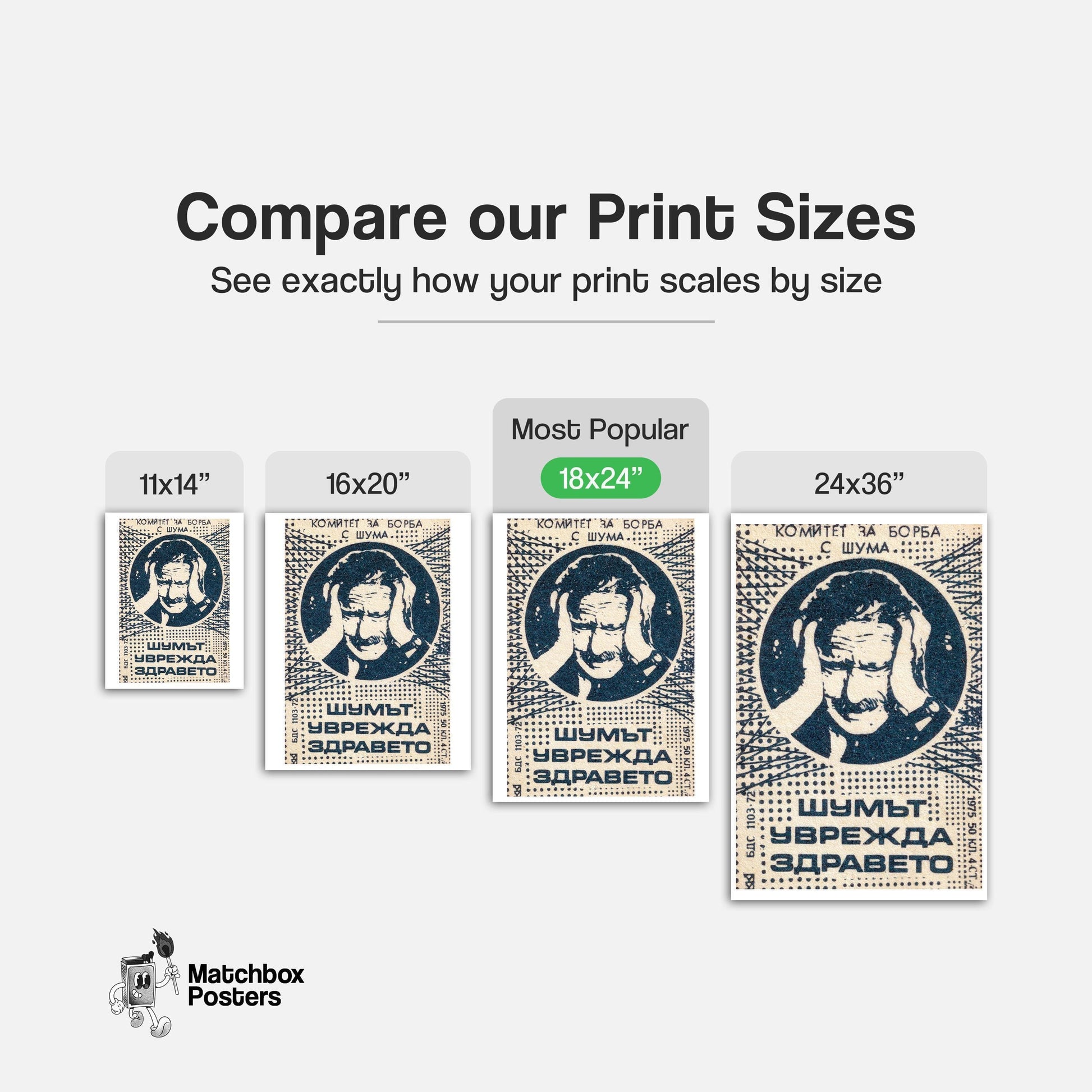 Distressed Man - vintage matchbox label print - gallery wall preview