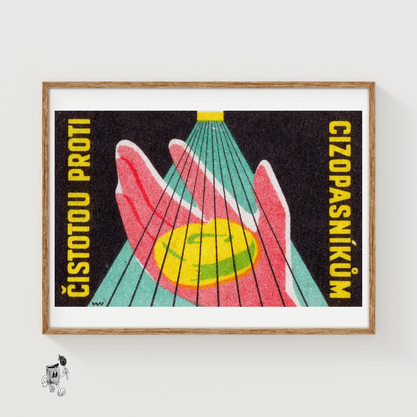 Wash Hands with Soap - vintage matchbox label print