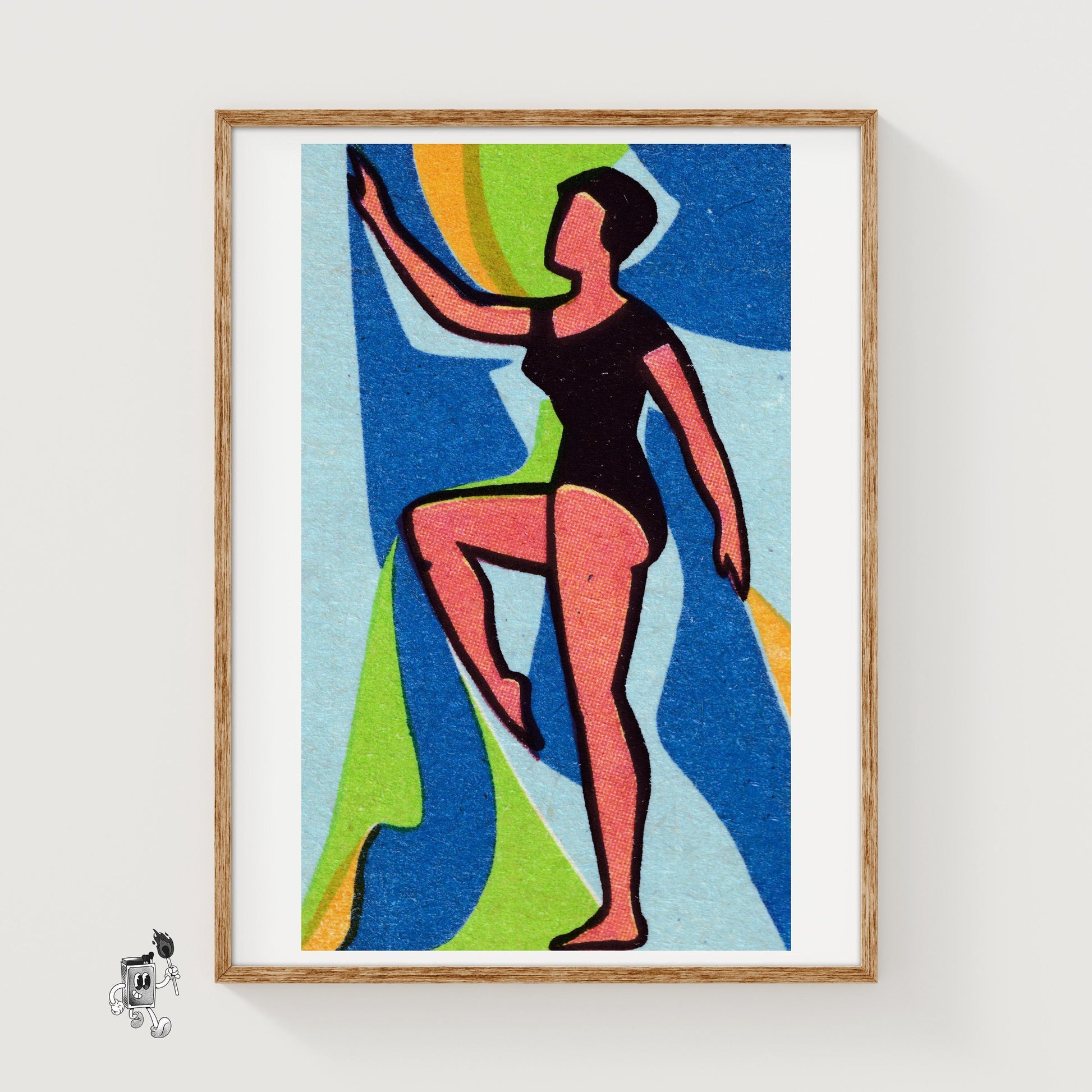 The Dancer - vintage matchbox label print