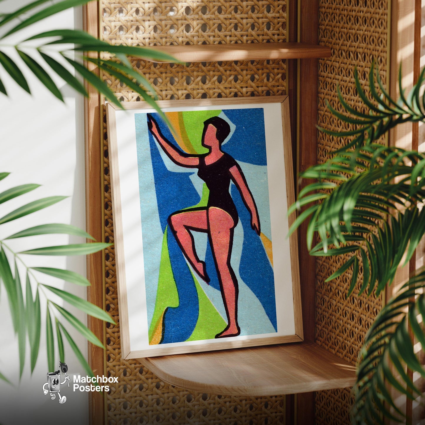 The Dancer - vintage matchbox label print - office wall