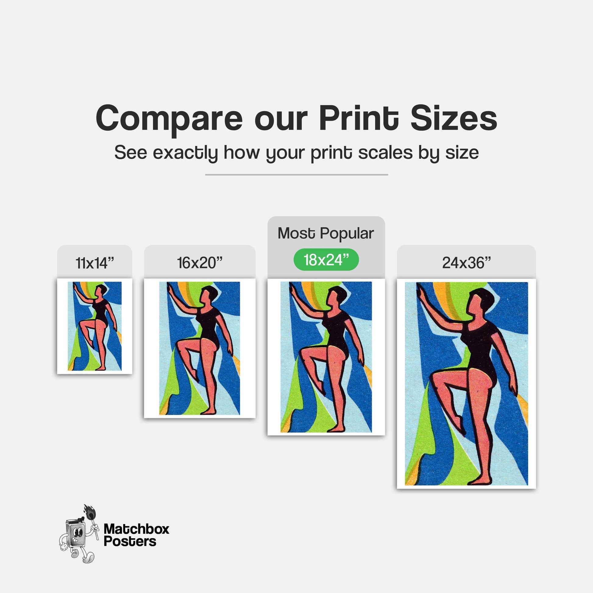 The Dancer - vintage matchbox label print - gallery wall preview
