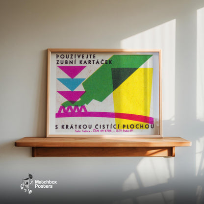 Geometric Shapes - vintage matchbox label print - size comparison