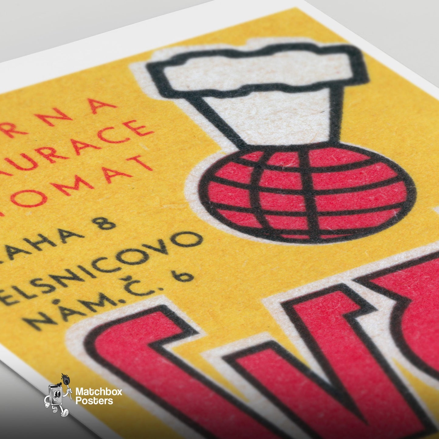 Basketball Chef Hat - vintage matchbox label print - close-up detail