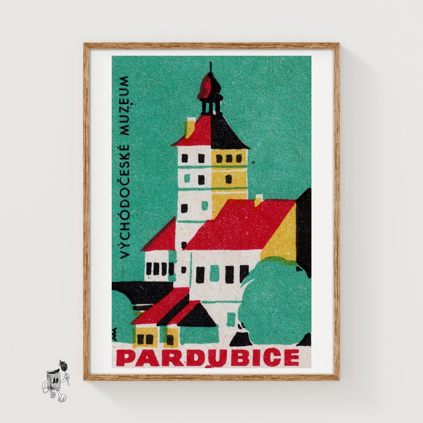 Illustration Of A Historical Building - vintage matchbox label print
