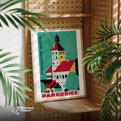 Illustration Of A Historical Building - vintage matchbox label print - office wall