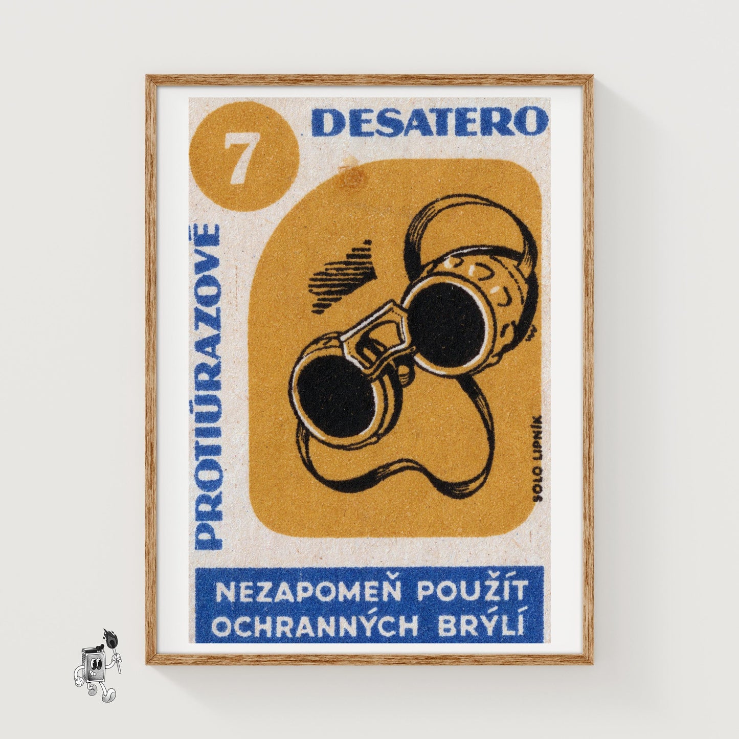 Welding Glasses - vintage matchbox label print