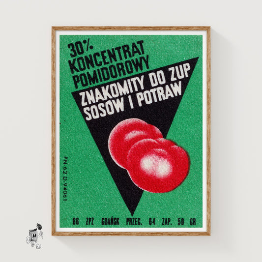 Sliced Tomatoes - vintage matchbox label print