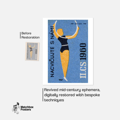 Hoop Dancer - vintage matchbox label print - framed wall art preview