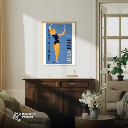 Hoop Dancer - vintage matchbox label print - living room mockup