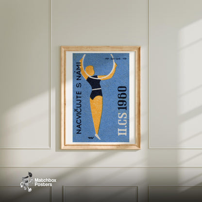 Hoop Dancer - vintage matchbox label print - bedroom mockup