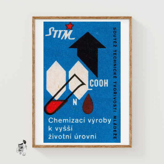 Chemical Structure - vintage matchbox label print