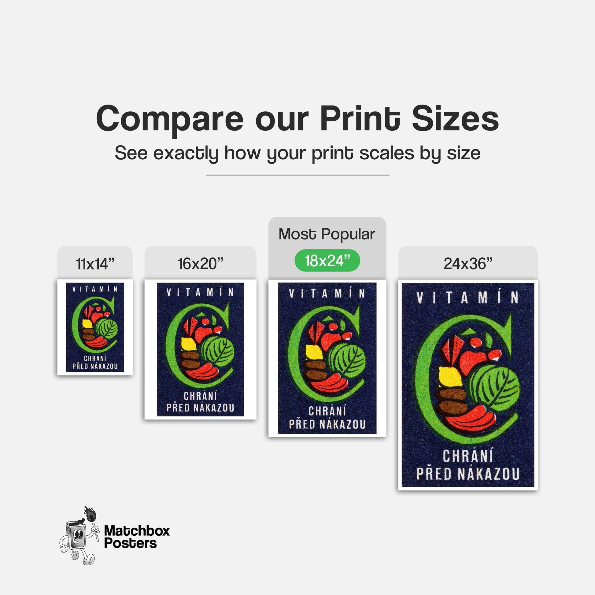 Vegetables - vintage matchbox label print - gallery wall preview