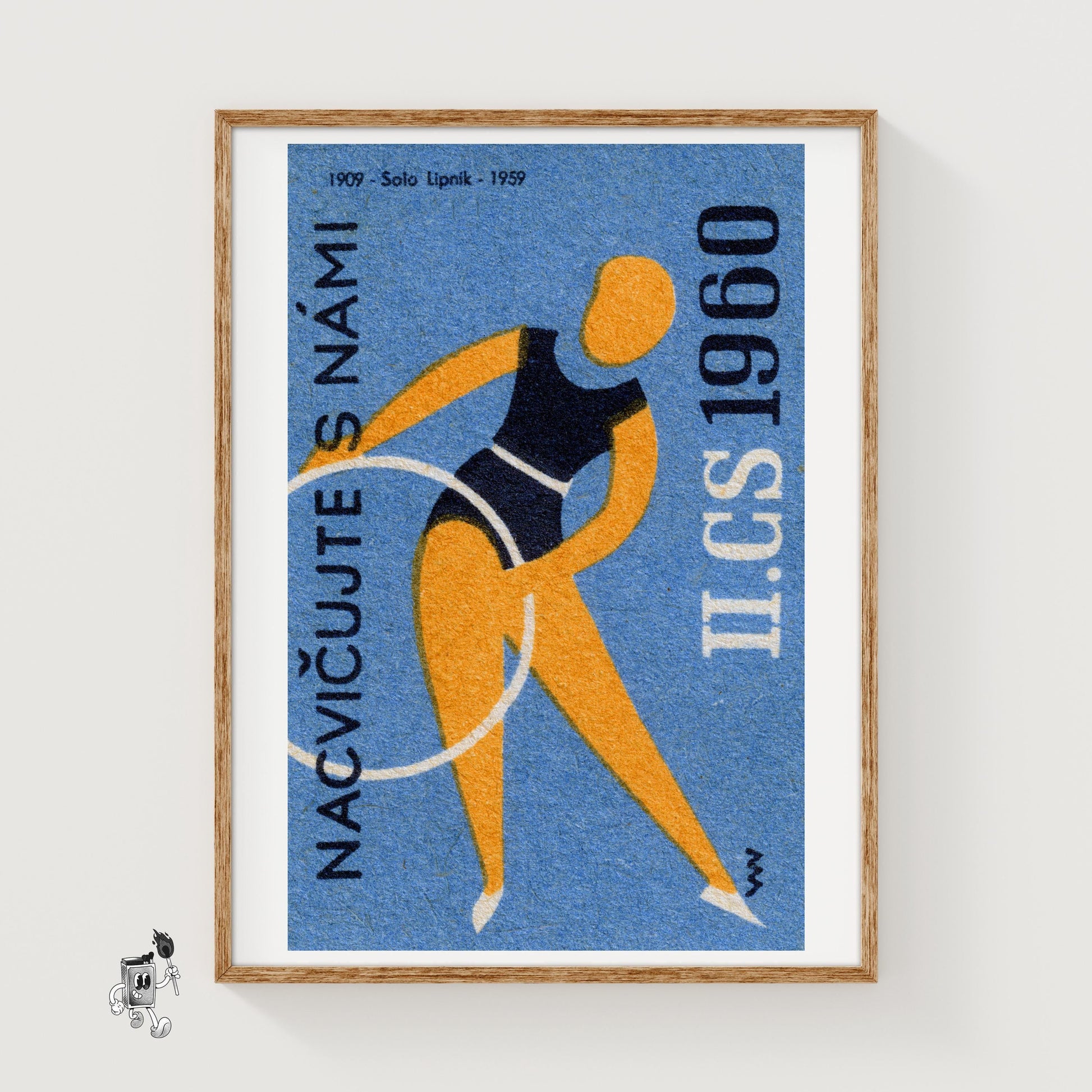 Hoop Dancing - vintage matchbox label print