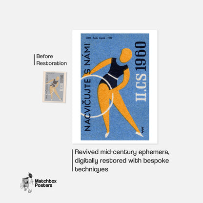 Hoop Dancing - vintage matchbox label print - framed wall art preview