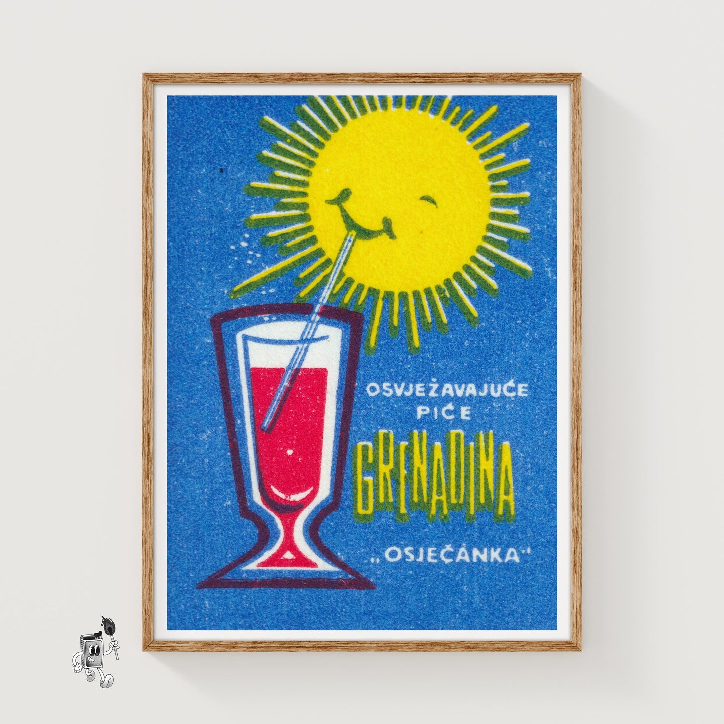 Grenadine Drink - vintage matchbox label print