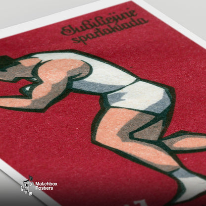 Boxer - vintage matchbox label print - close-up detail
