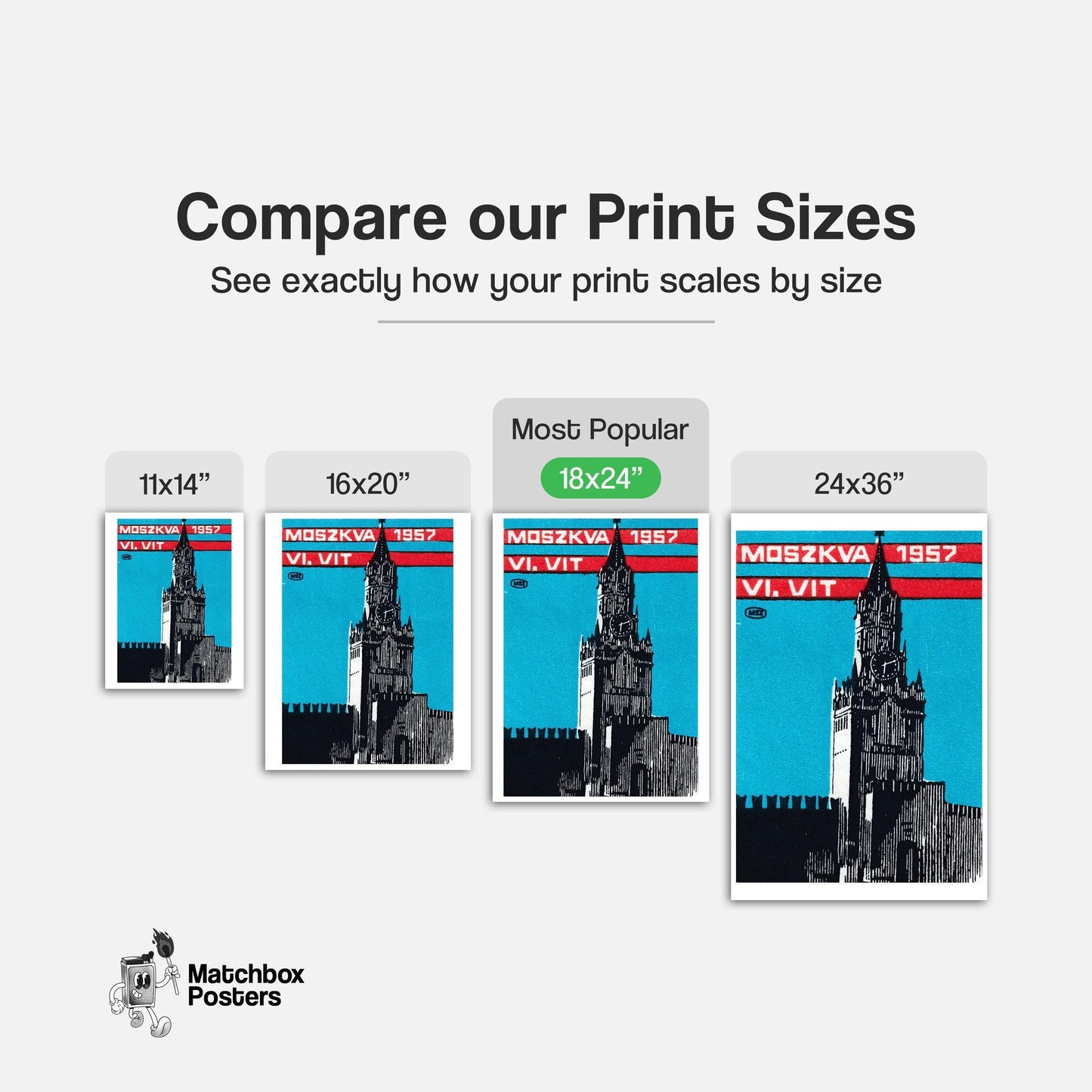 Moscow Church - vintage matchbox label print - gallery wall preview