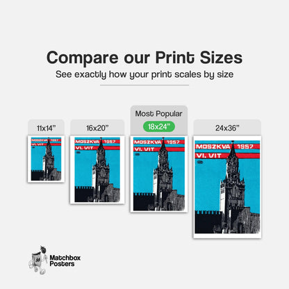 Moscow Church - vintage matchbox label print - gallery wall preview