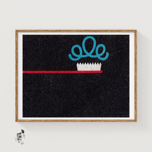 Abstract Toothbrush - vintage matchbox label print