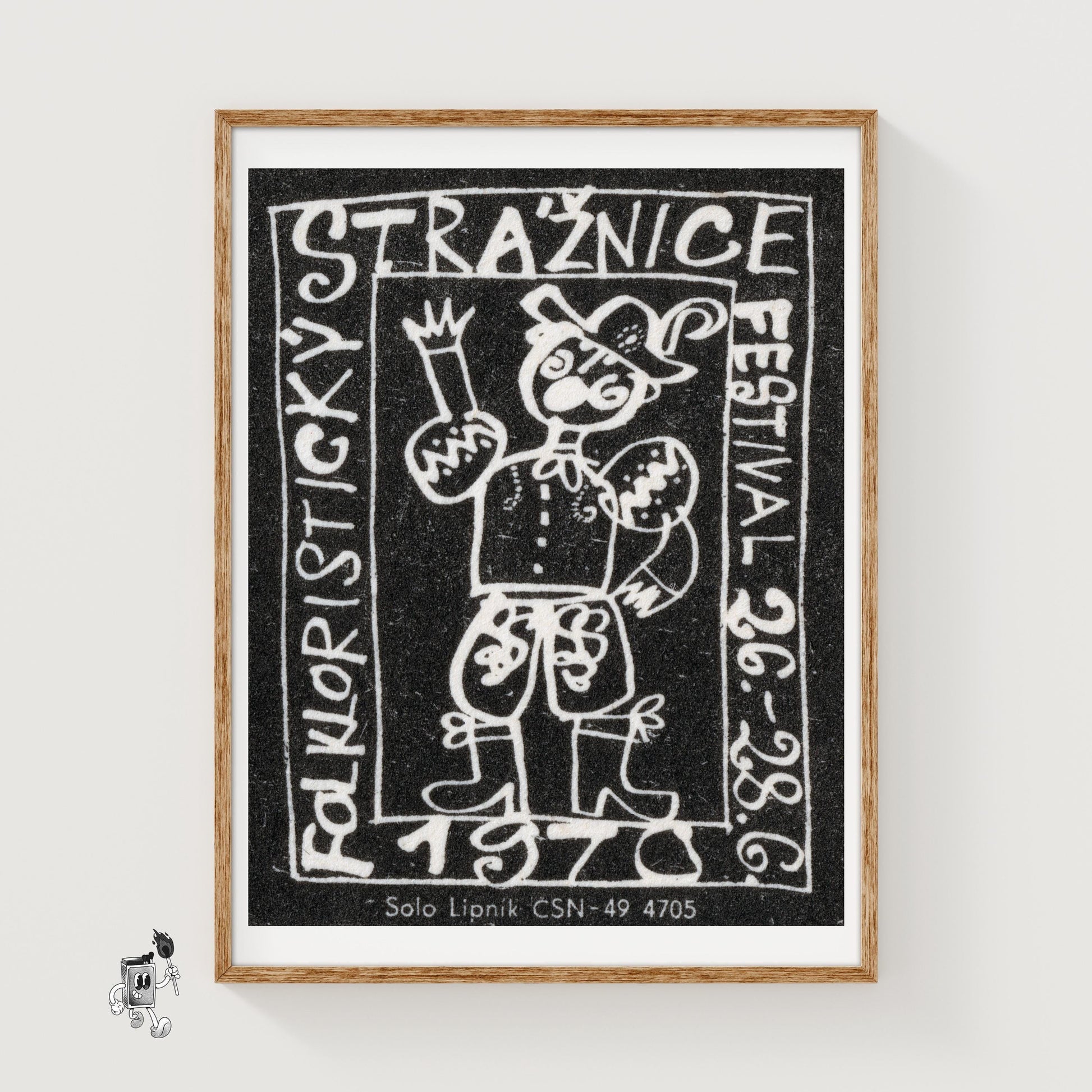 Czech Cultural Festival - vintage matchbox label print