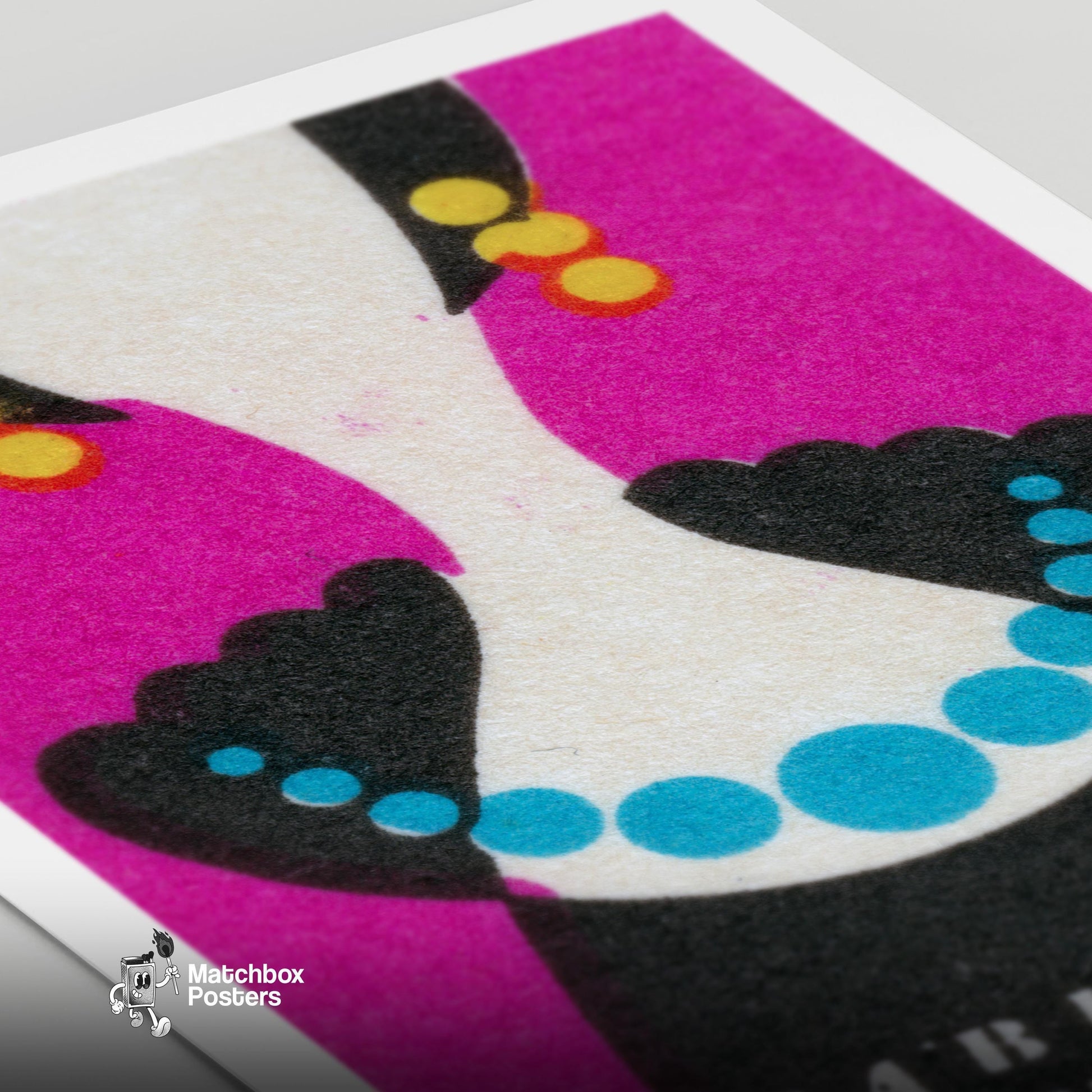 Abstract Design - vintage matchbox label print - close-up detail