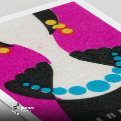 Abstract Design - vintage matchbox label print - close-up detail