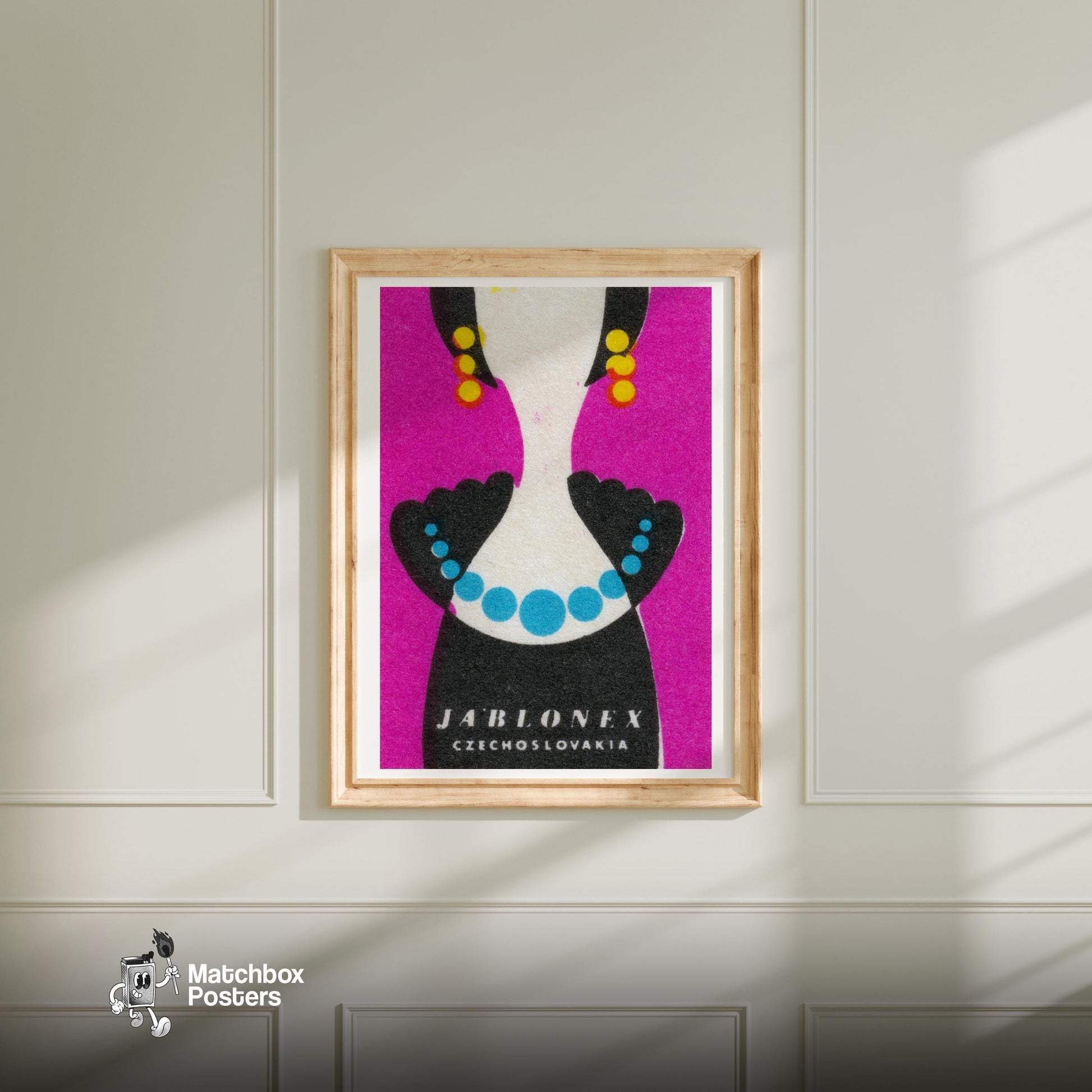 Abstract Design - vintage matchbox label print - bedroom mockup