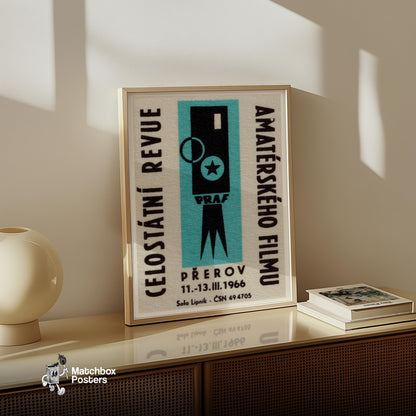Film Camera - vintage matchbox label print - size comparison