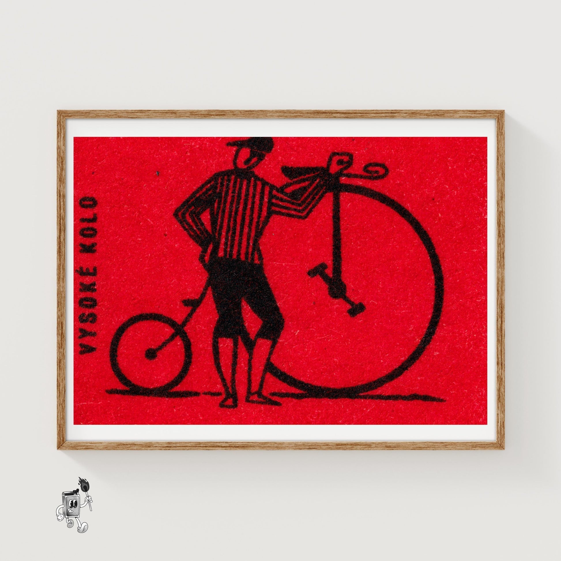 Penny-Farthing Bicycle - vintage matchbox label print