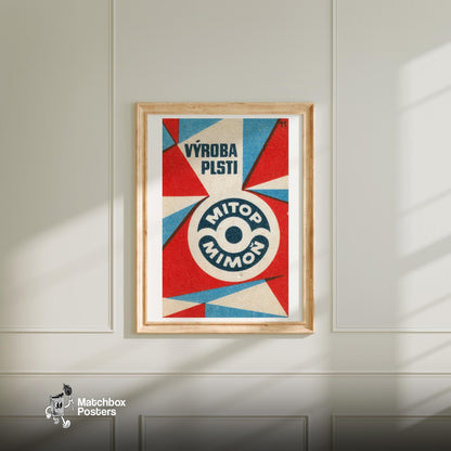 Geometric Design - vintage matchbox label print - bedroom mockup