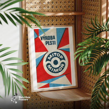 Geometric Design - vintage matchbox label print - office wall