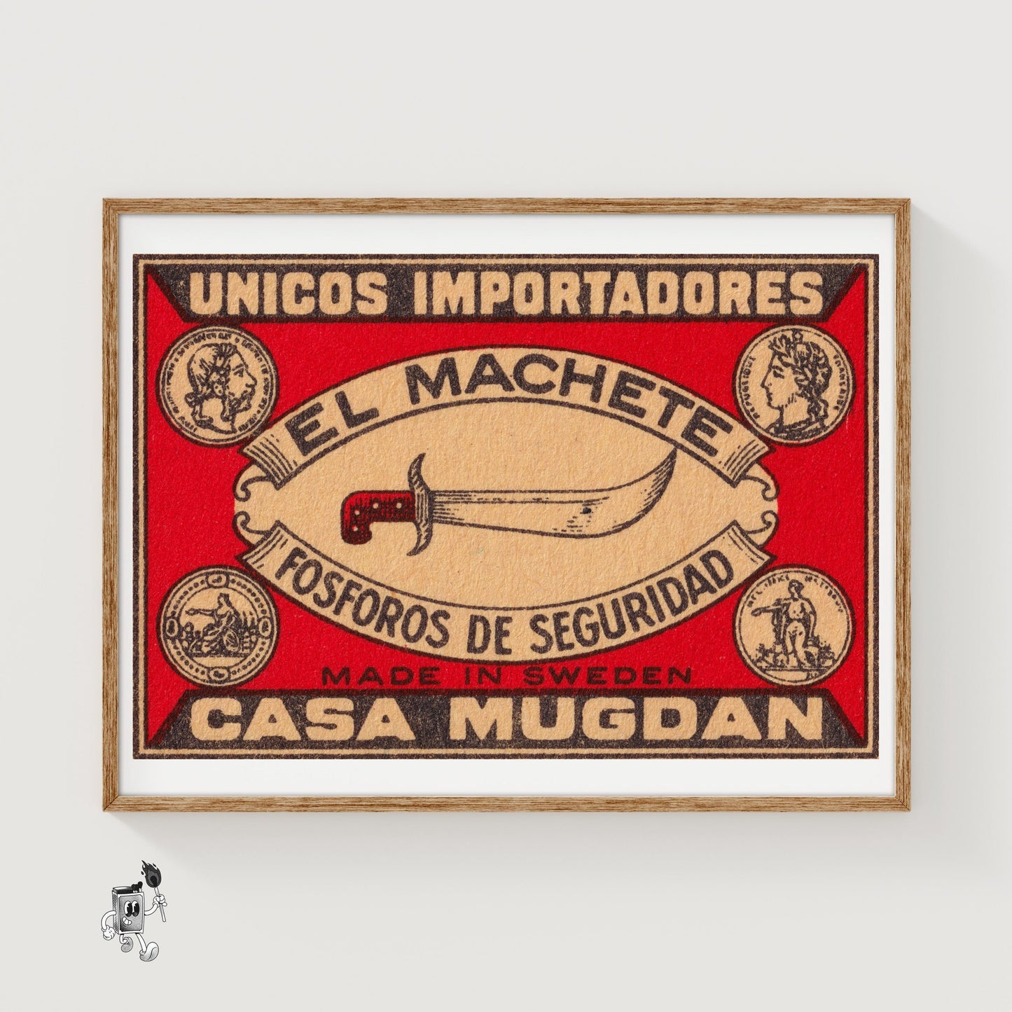 Machete - vintage matchbox label print