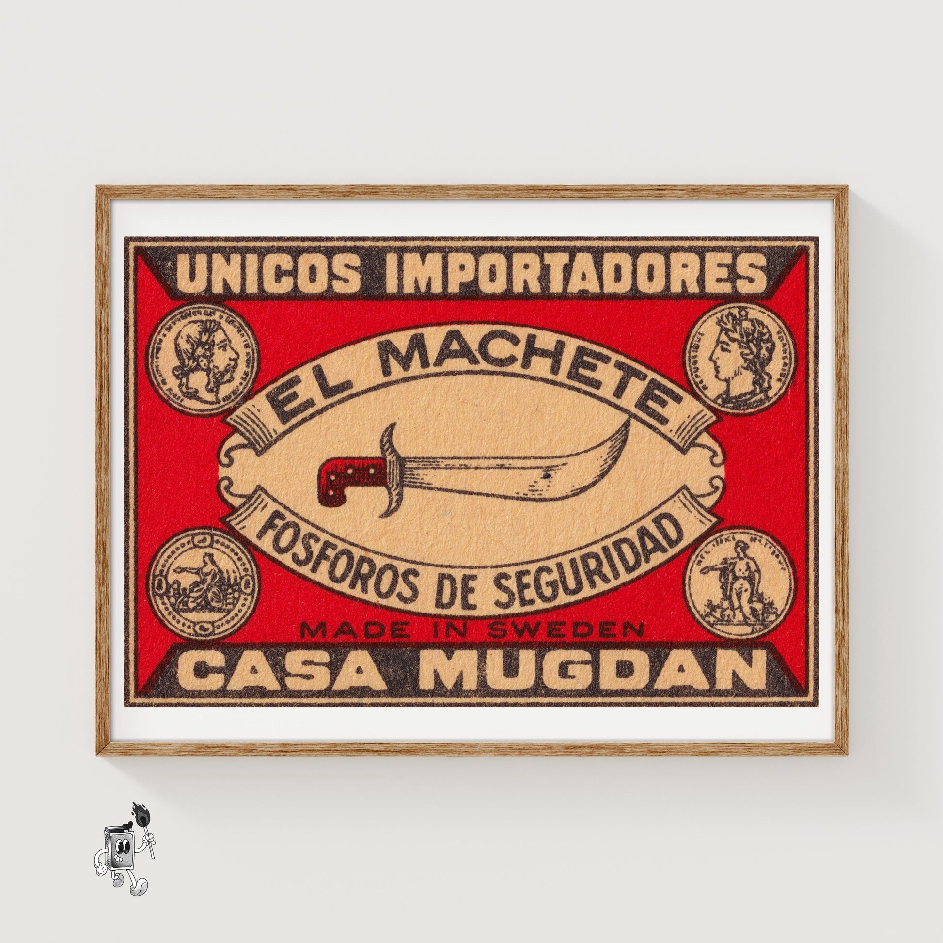 Machete - vintage matchbox label print